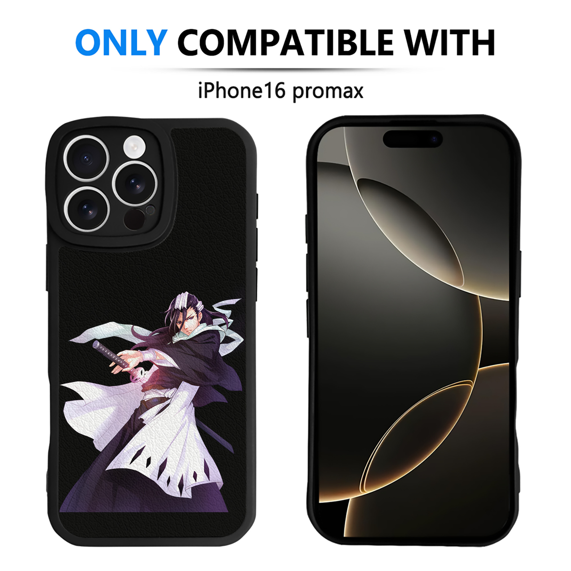 （画像用） ブリーチ くちき びゃくや BLEACH Kuchiki Byakuya 【iPhone 16シリーズ対応】シリコンスマホケース（レザー調） 材質：シリコン